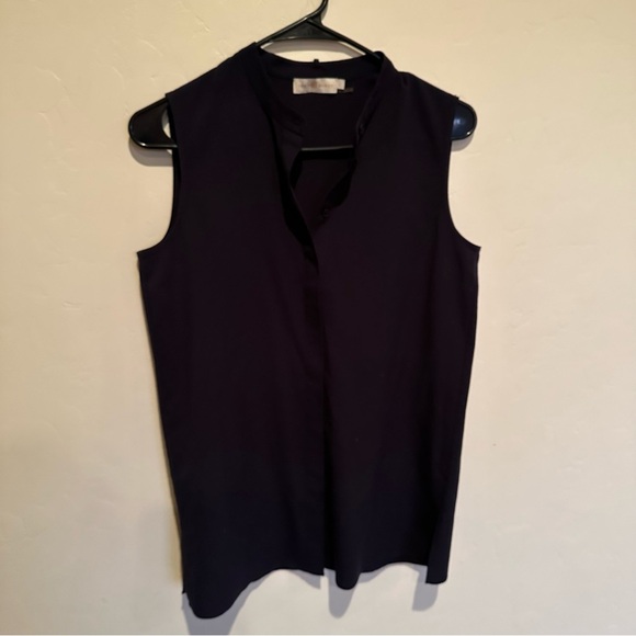 Tory Burch | Sleeveless Button Up Tank Top Blouse Navy - Picture 2 of 7